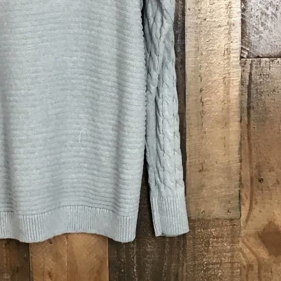 Caslon Women’s Size Small Gray Cable Knit V-Neck Oversized Pullover Sweater NWOT - Picture 10 of 14